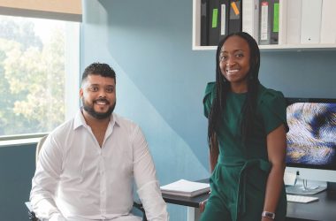 Photo portrait of LJI Postdoctoral Fellow Rúbens Alves, Ph.D., and LJI Instructor Annie Elong Ngono, Ph.D.