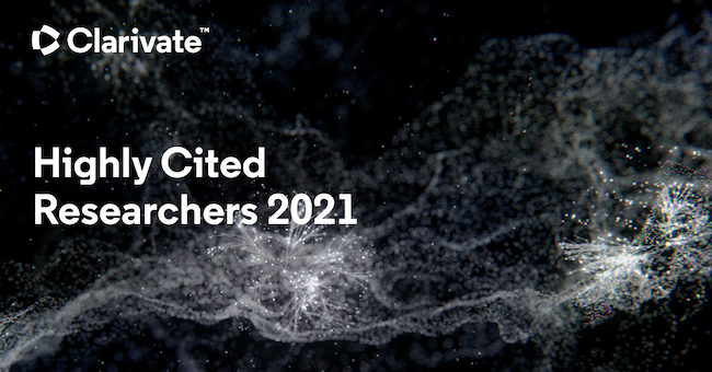 Banner for the Clarivate Highly Cited Researchers 2021