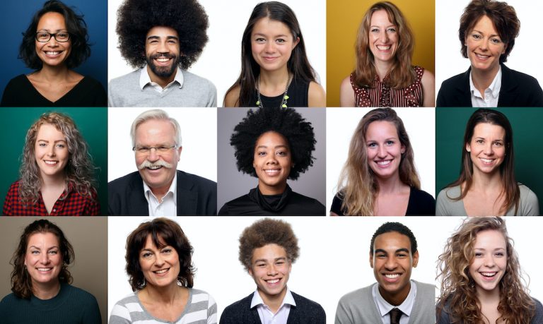 Collage of people smiling at the camera